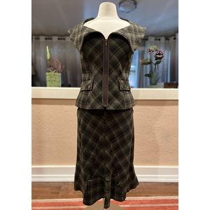 BCBG Plaid Skirt & Top - amazing details!